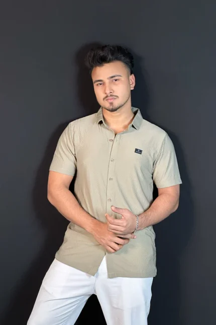 বেইজ কালার হাফ হাতা শার্ট- Shirt