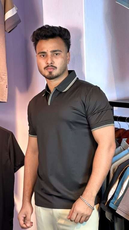 কালো কালার পোলো টি-শার্ট-KS