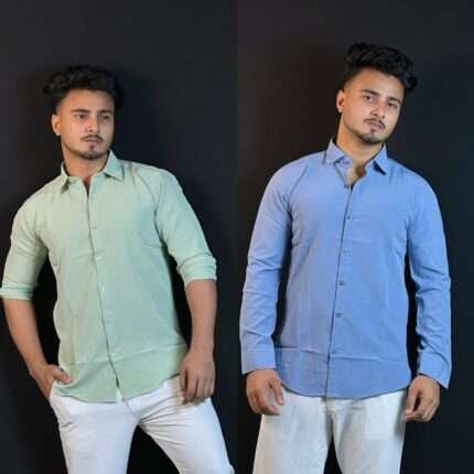 Lemon+Sky Colour Formal Shirt Combo|VM
