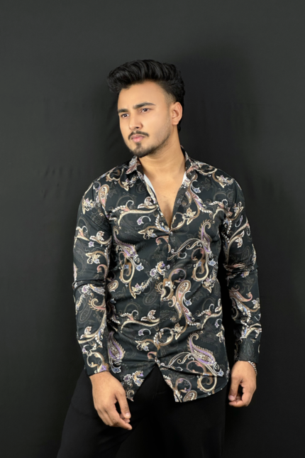 Deep Olive Contrast Shirt|LV