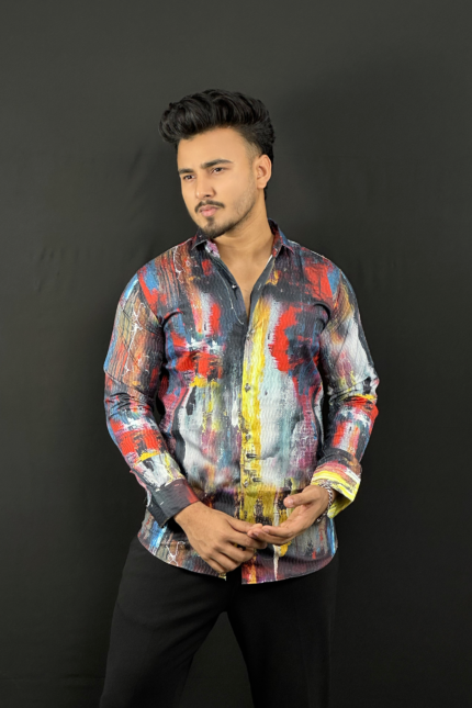Red Yellow Contrast Shirt