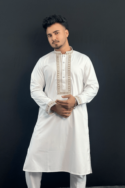 White Colour Premium Panjabi |Geo