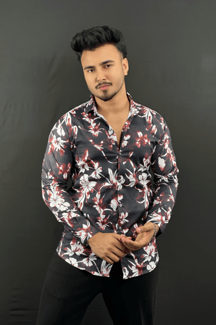 Black Colour Contrast Shirt |DF
