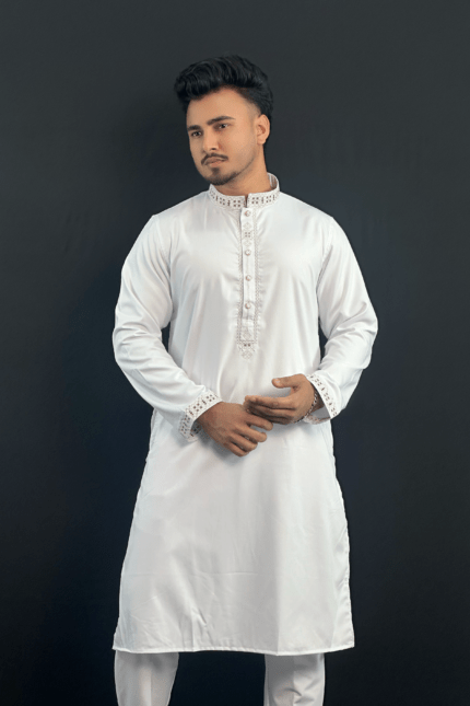 White Colour Premium Panjabi | FP