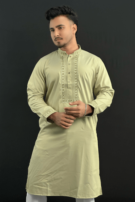 Light Olive Colour Premium Panjabi |Geo
