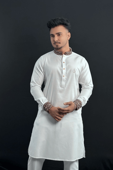 White Colour Premium Panjabi | ME