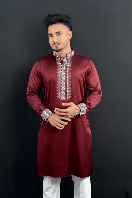 Meroon Colour Premium Panjabi |WGA
