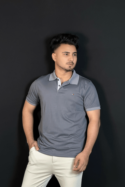 গ্রে কালার পোলো টি-শার্ট-TM