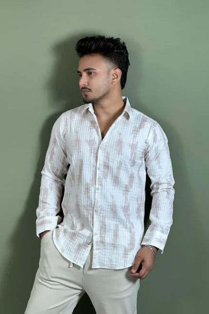 Biscuit White Printed Shirt-Marvel