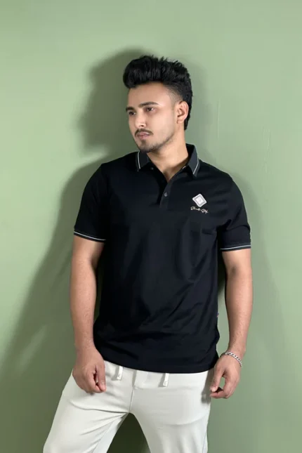 ব্ল্যাক কালার পোলো টি-শার্ট-H