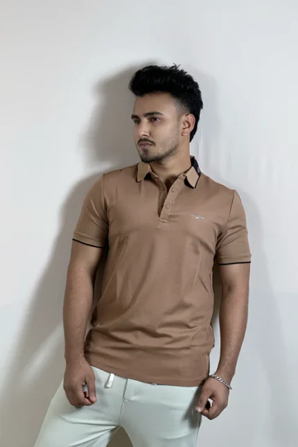 কামেল ব্রাউন কালার পোলো টি-শার্ট-RAW