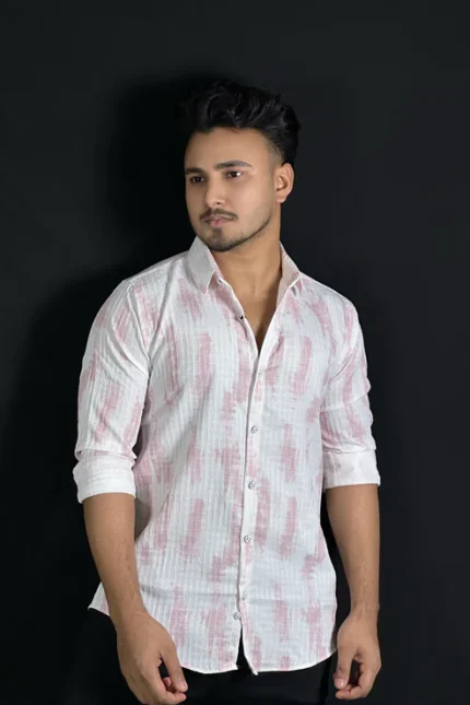Pink White Printed Shirt-Marvel