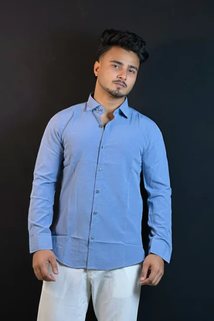 Sky Colour China Formal Shirt Crushed