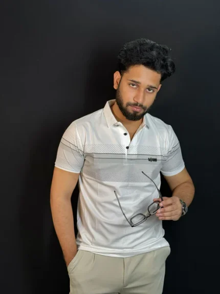 সাদা কালার পোলো টি-শার্ট-Luis