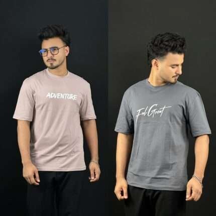 Light Pink+GrayT-Shirt Combo |LPG