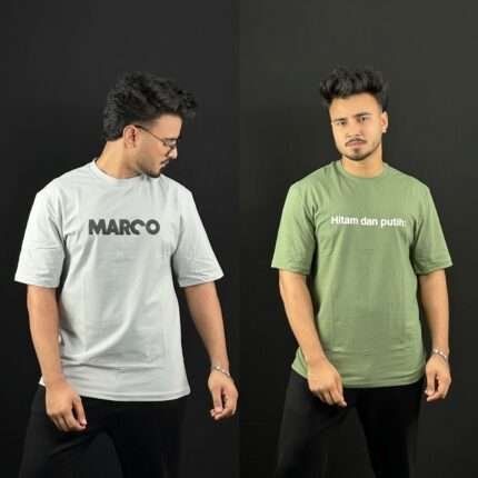 Off White +Green T-Shirt Combo |OWG