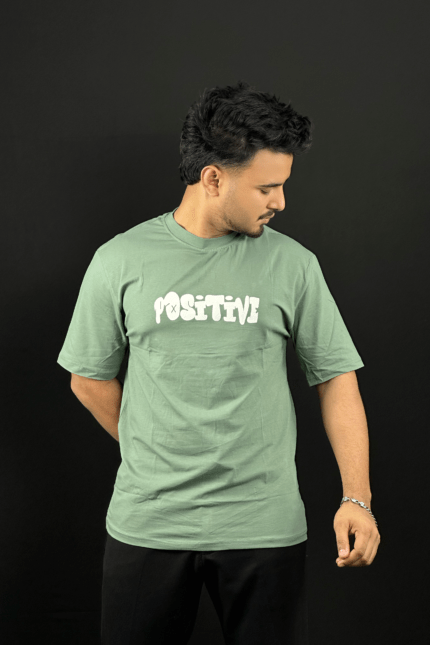Sage Green Colour T-Shirt |Positive