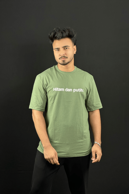 Green Colour T-Shirt |Hitam