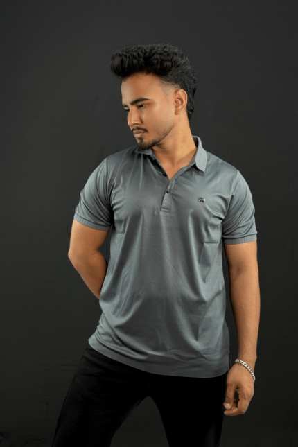 Gray Colour Polo T-Shirt |ZZ
