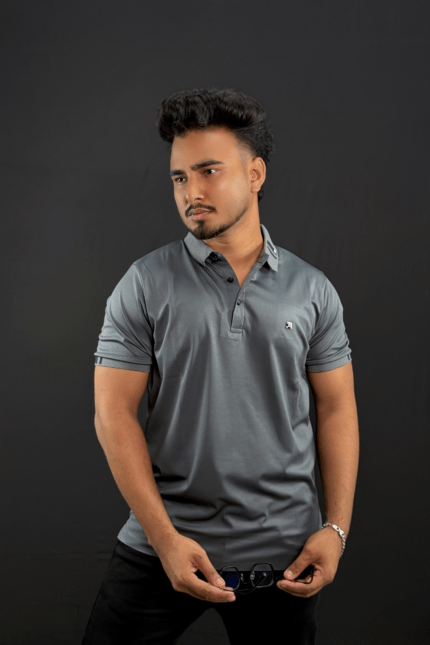 Gray Colour Polo T-Shirt |Believe