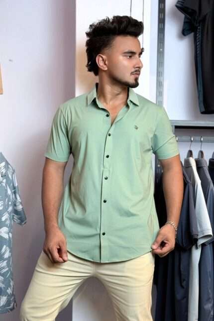 Mint Colour Half Slevee Shirt |dir