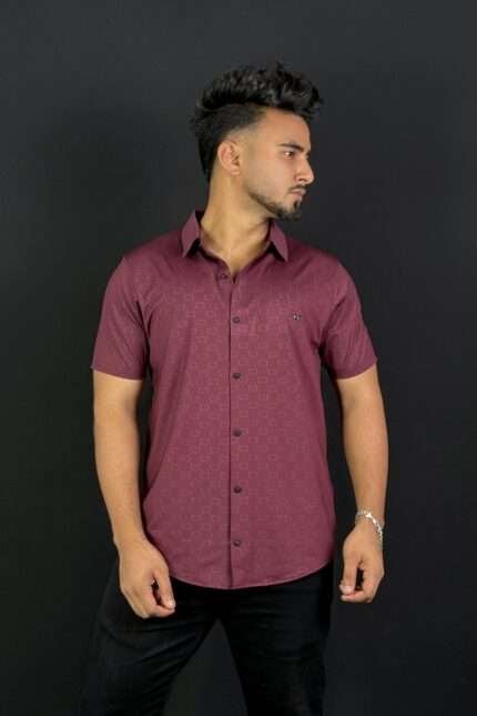 Wine Colour Half Slevee Shirt |Dotch