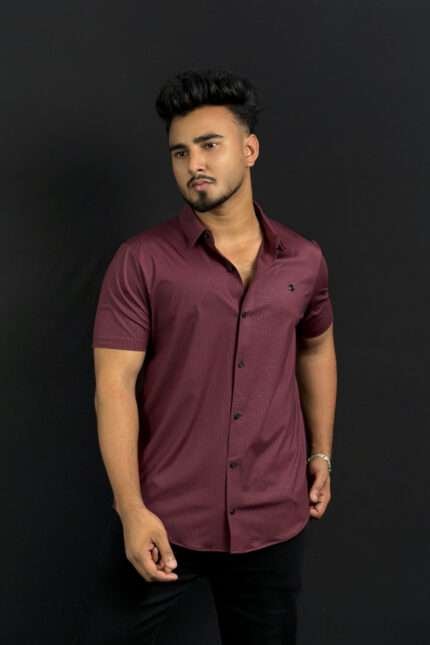 Wine Colour Half Slevee Shirt |BB